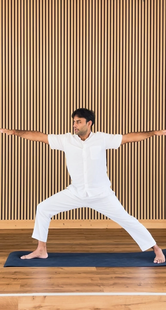 Live online yoga guidance displayed on a mobile phone
